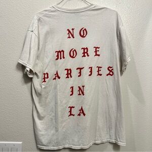 Rare Kanye West No More Parties in LA Los Angeles White Merch Tshirt XL 23x20